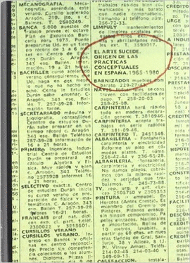 EL ARTE SUCEDE. ORIGEN DE LAS PRCTICAS CONCEPTUALES EN ESPAA, 1965  1980