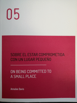 05 SOBRE EL ESTAR COMPROMETIDA CON UN LUGAR PEQUEO